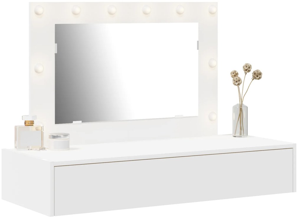 Mesa de Maquilhagem Suspensa com Luzes LED Brancas