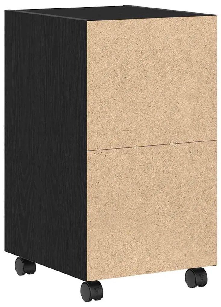Armário Lateral vidaXL com Rodas em Madeira Pretas 33x38x60 cm em Made