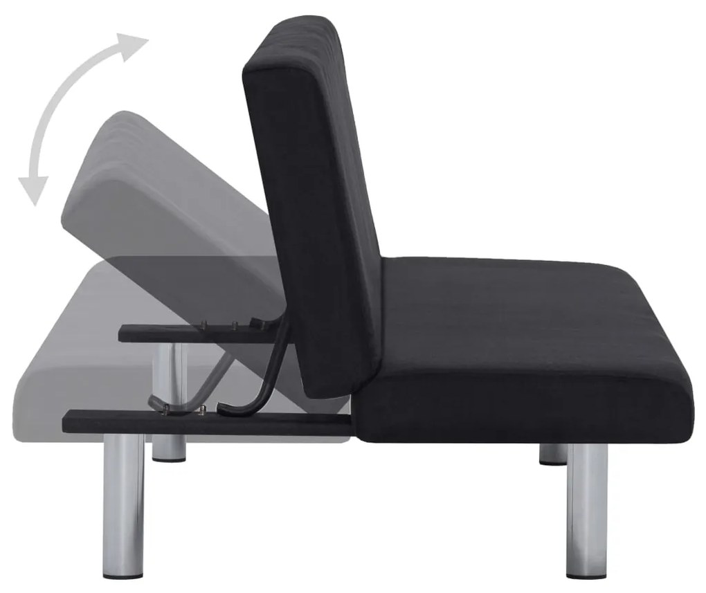 Sofá-Cama Kevin em Tecido - Preto - Design Moderno