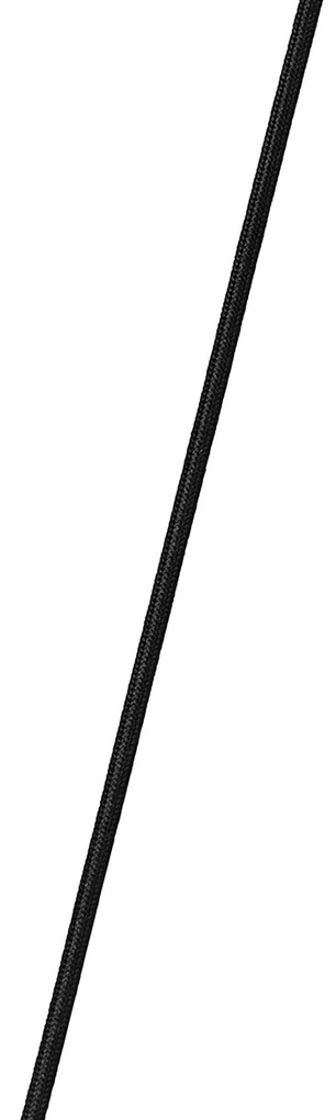 Candeeiro de suspensão oval preto com dourado e vidro fumê 5 luzes - Zuzanna