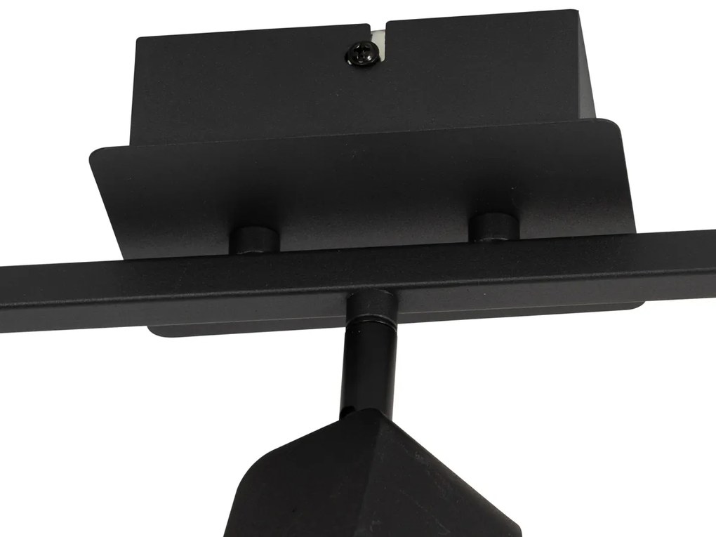 Candeeiro de teto moderno preto com 3 luzes LED - Nola Moderno