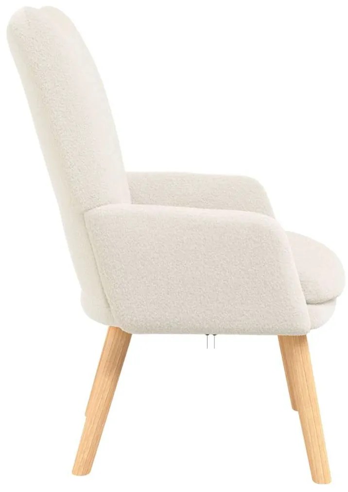 Cadeira Relaxante vidaXL Creme de Tecido com Pelo