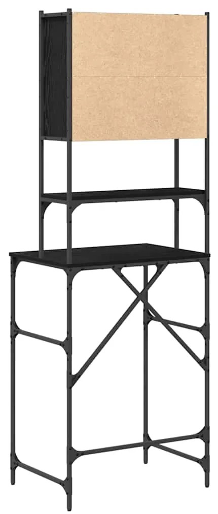 Armário para Máquina de Lavar Carvalho Preto 68x48.5x194 cm