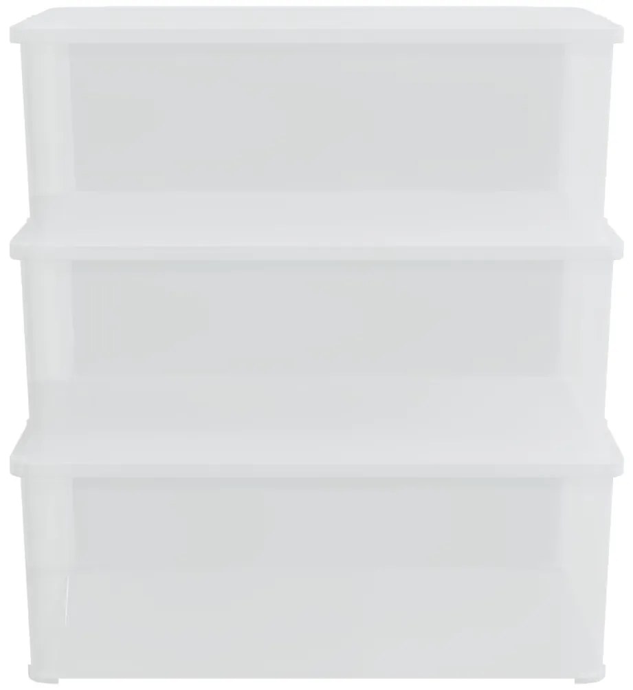 Caixas de arrumação empilháveis 3 pcs 10 L plástico