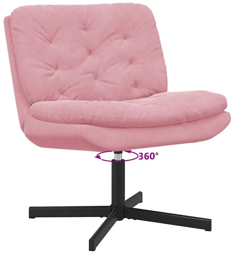 Cadeira Relaxante Giratória Rosa 63 x 75 x 76 cm Veludo