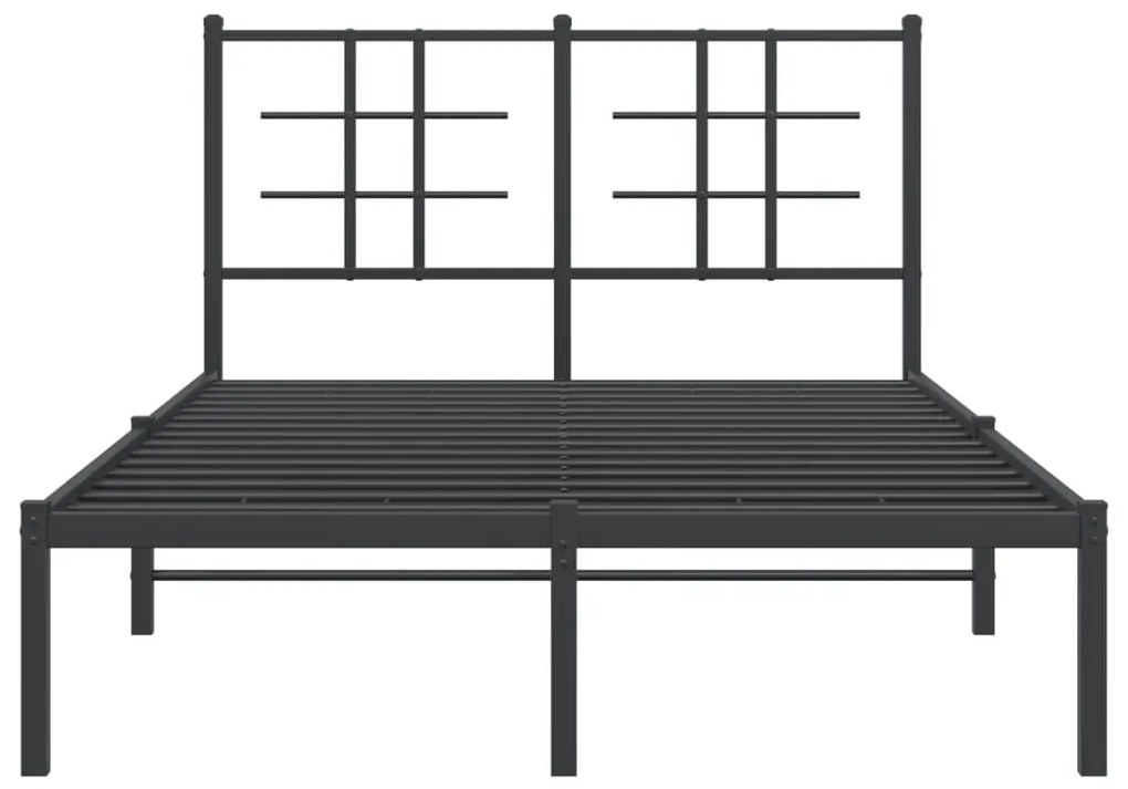 Estrutura de cama com cabeceira 120x200 cm metal preto