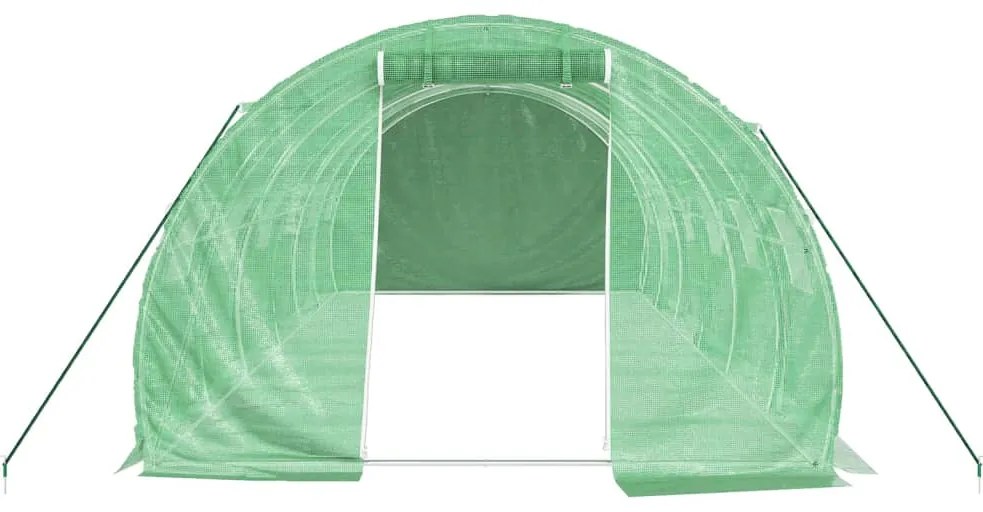 Estufa com estrutura de aço 18 m² 6x3x2 m verde