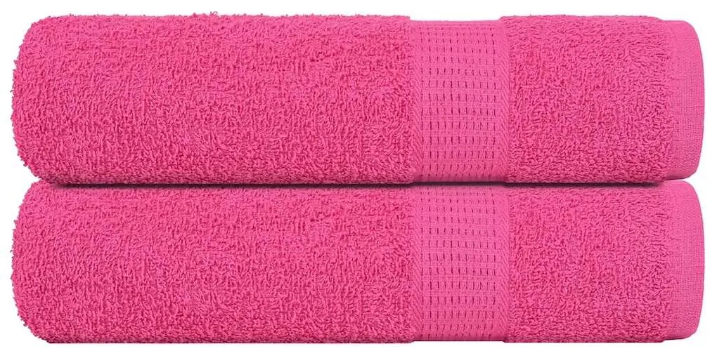 vidaXL Toalhas de banho FROGN 2 pcs 100x150 cm 360 g/m² rosa