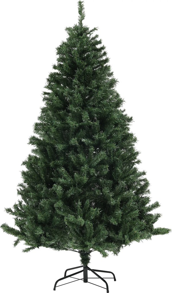 Árvore de Natal artificial de 180 cm com 1 000 ramos, abertura automática, base em aço, verde