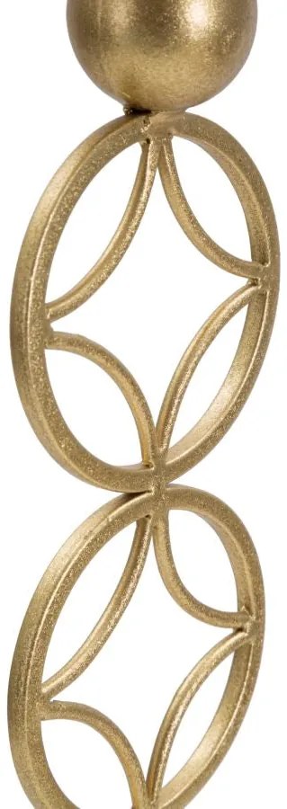 Castiçal "Star" em Metal Dourado e Mármore – 10x10x32 cm
