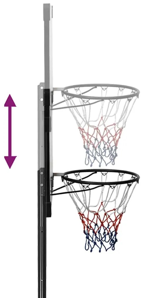Tabela de basquetebol 235-305 cm policarbonato transparente