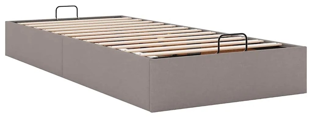 Estrutura de cama otomana sem colchão 100x200cm tecido cinzento