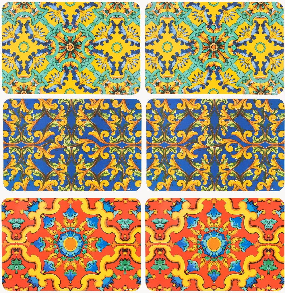 Individuais de mesa Trinacria, conjunto de 6