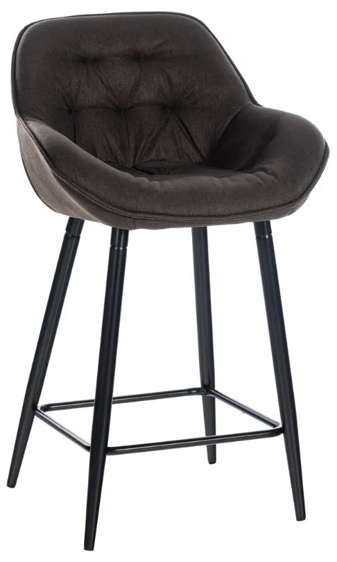 Banco de bar Gibson em tecido e com estrutura preta 54 x 93,5 x 57,5 cm Castanho