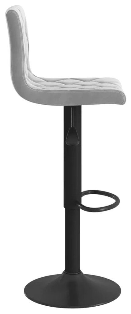 Bancos de bar 2 pcs veludo cinzento-claro