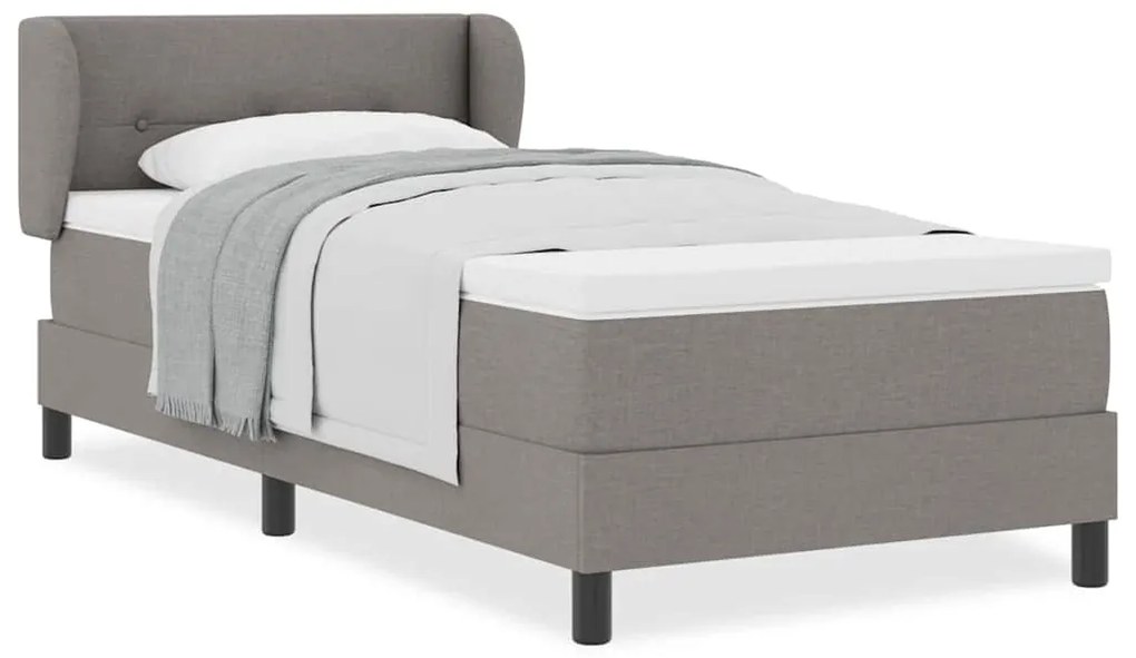 Cama Box com Colchão vidaXL Taupe 80x200 cm Tecido