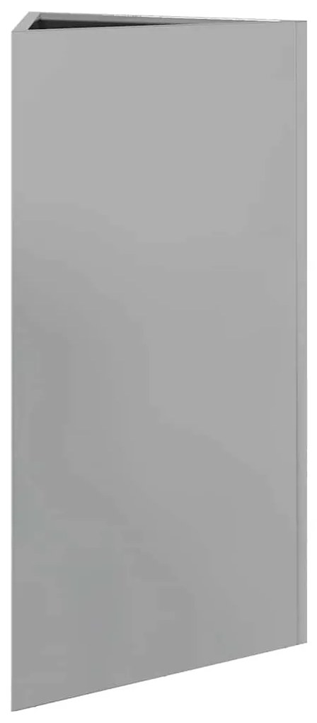 Vaso/floreira jardim 2pcs triangular 40x40x75cm aço galvanizado