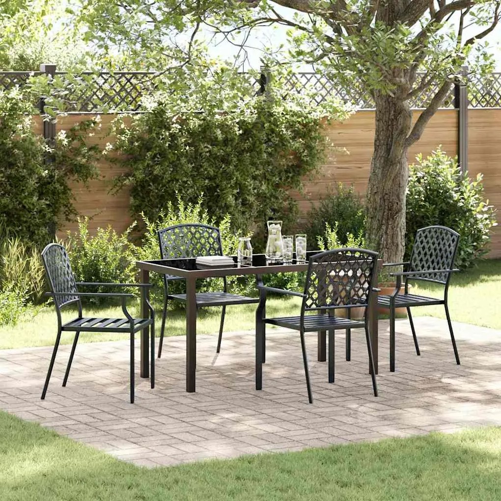 vidaXL Conjunto de Jantar de Jardim com 5 Peças em Aço Antracite