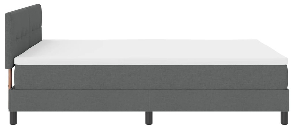 Cama Box Spring com Colchão Cinza Escuro 140x190 cm Tecido