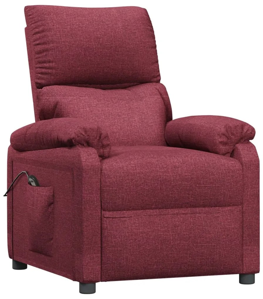 Poltrona elétrica reclinável tecido vermelho tinto