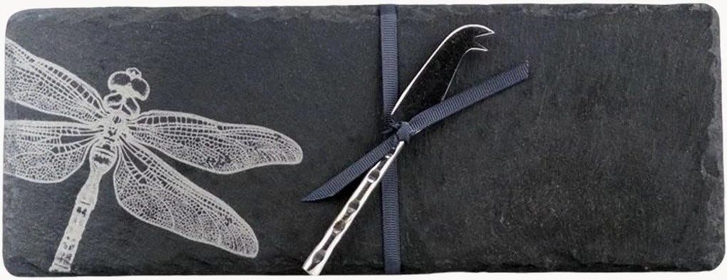 Tábua de cortar queijo com faca de queijo Dragonfly, conjunto de 2