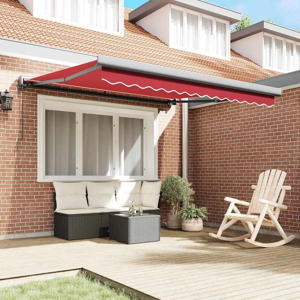 Toldo Retrátil Automático Vermelho 300x250 cm
