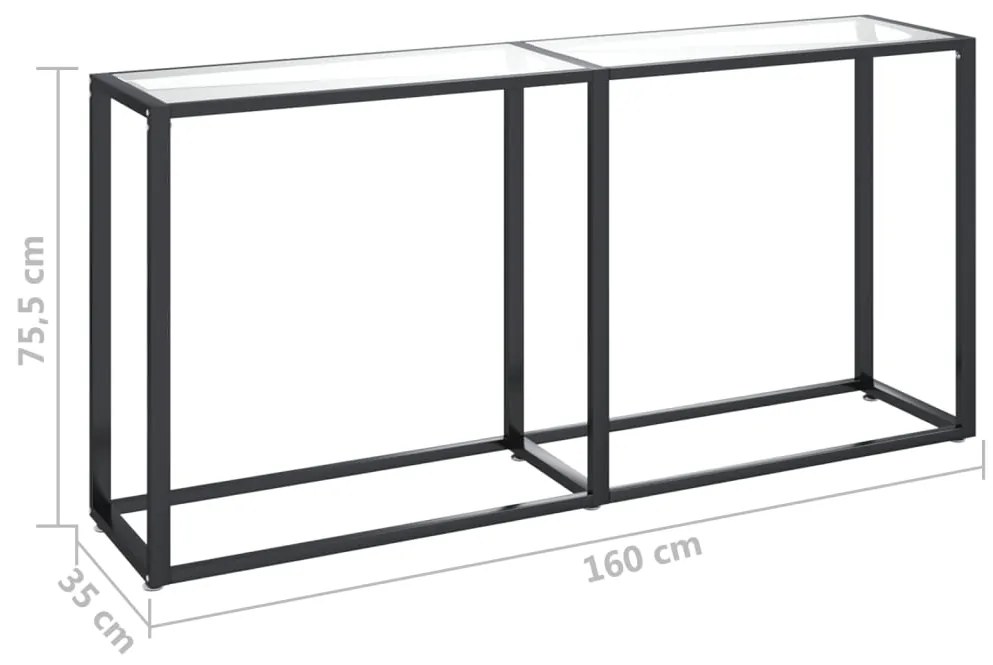 Mesa consola transparente 160x35x75,5 cm vidro temperado