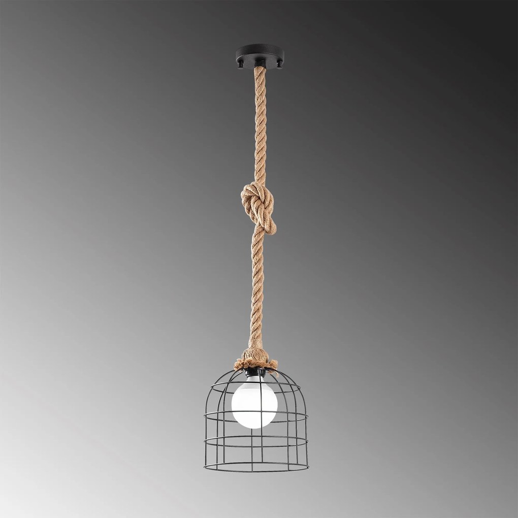 Candeeiro de Teto Endustriyel – Preto e Bege – 22 x 22 cm