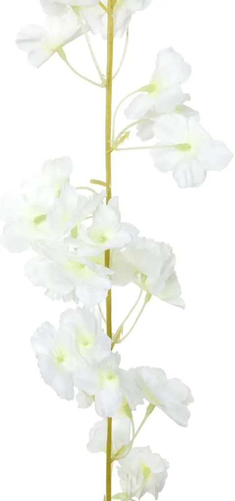 Grinaldas de flores de Natal 6 pcs 180 cm branco