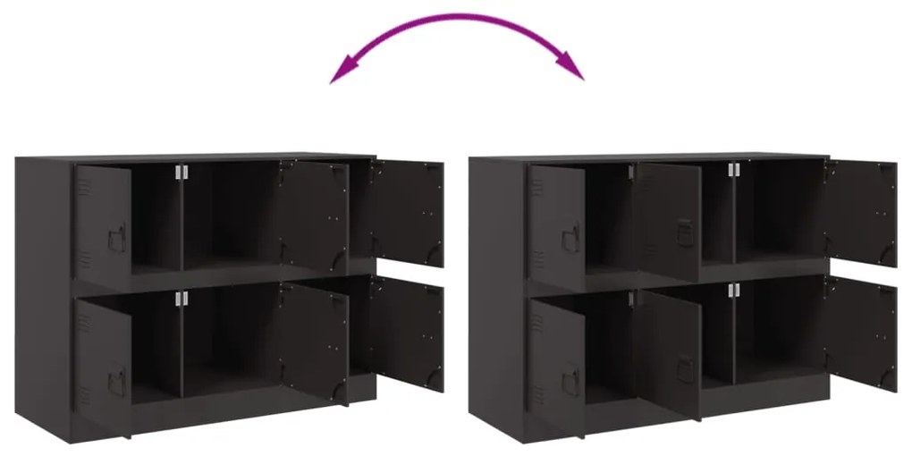 Aparador 99x39x73 cm aço preto