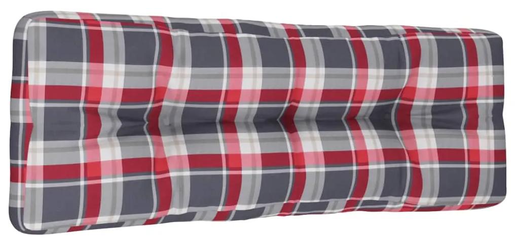 Almofadão p/ sofá de paletes 120x40x12cm tecido xadrez vermelho