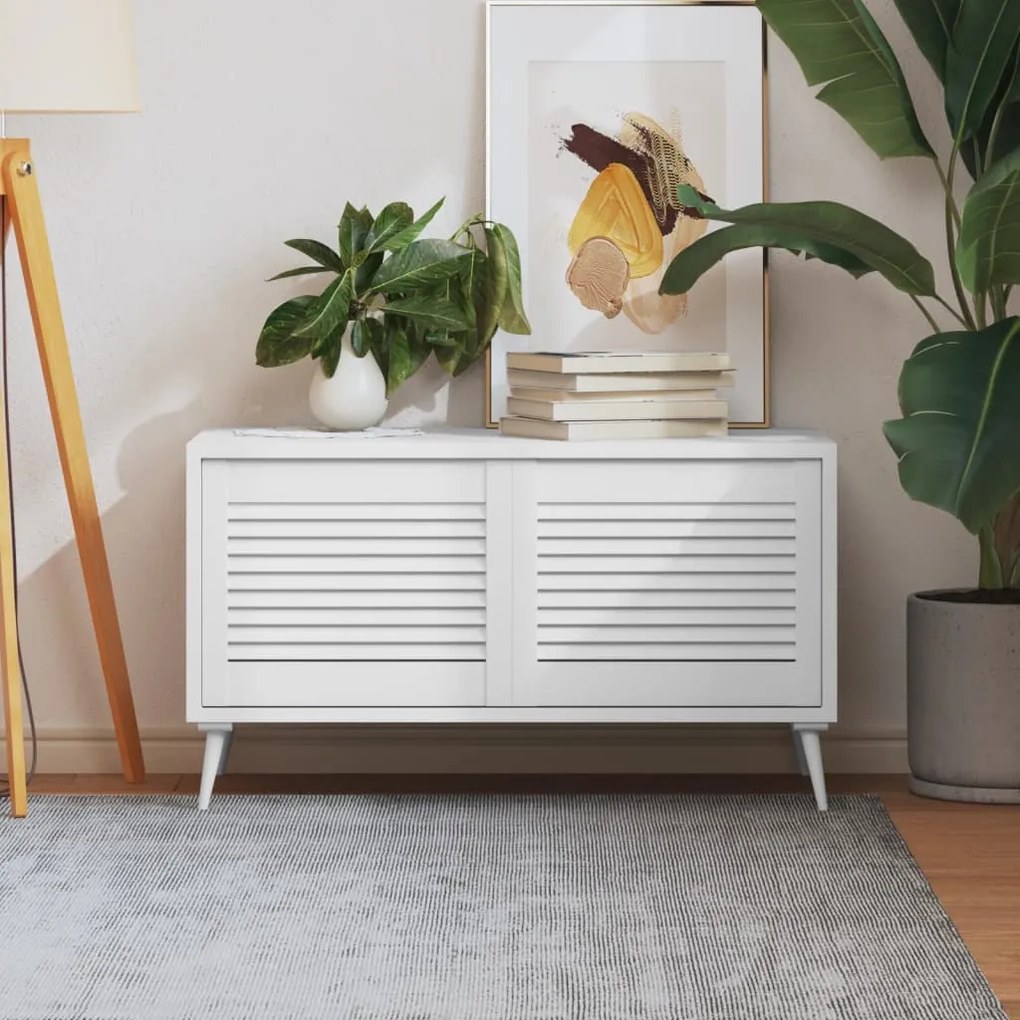vidaXL Portas de armário 2 pcs design de persiana pinho maciço branco