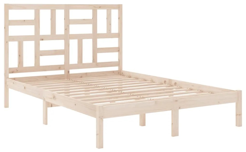 Estrutura de cama casal 135x190 cm madeira maciça