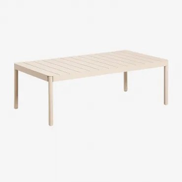 Rectangular 110x60 Cm Boleni Aluminum Garden Coffee Table Tapioca Bege - Sklum