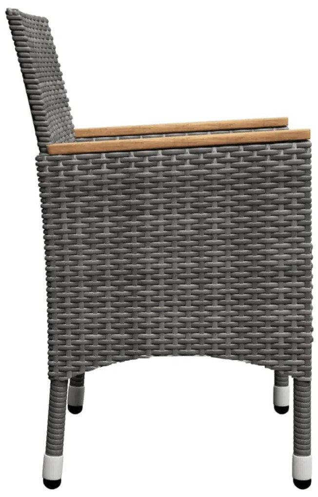 5 pcs conjunto de jantar para jardim cinzento