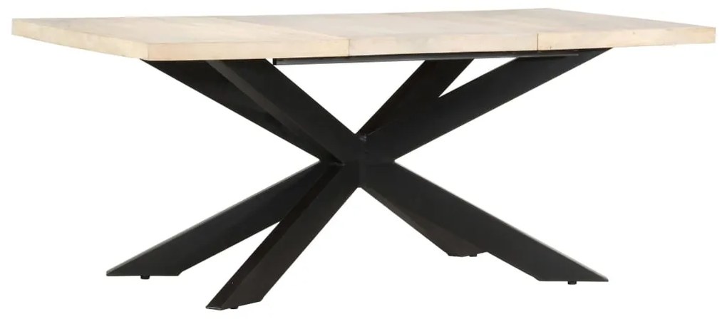 Mesa de jantar 180x90x76 cm madeira mangueira maciça branqueada