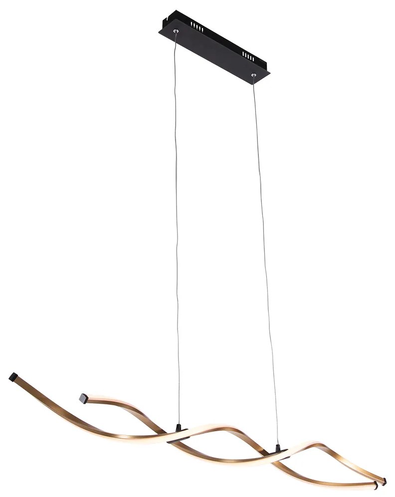 Candeeiro de suspensão design dourado com LED regulável - Zina Design