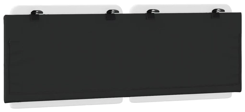 Almofadão de cabeceira 140 cm couro artificial branco e preto