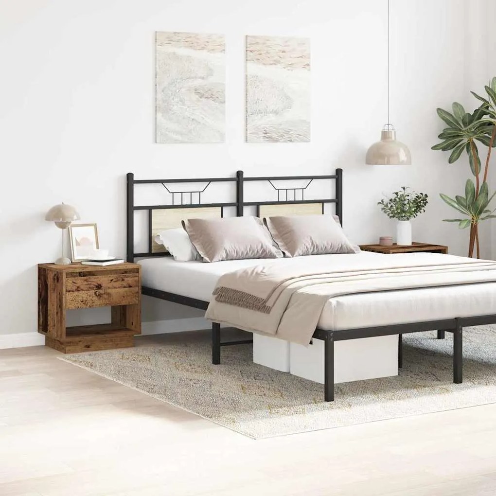 Criado-mudo vidaXL 2 pcs Madeira Velha 45x34x45 cm Madeira de engenhar