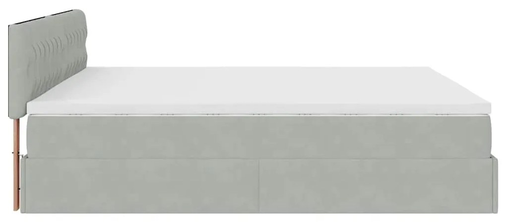 Estrutura de cama otomana com colchão 160x200 cm cinzento claro