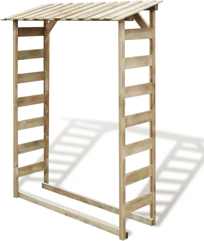 vidaXL Abrigo p/ arrumação lenha 150x44x176 cm pinho impregnado