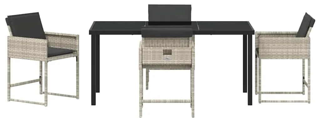Conjunto de Jantar de Jardim de 5 Peças com Almofadas Cinza Claro em R