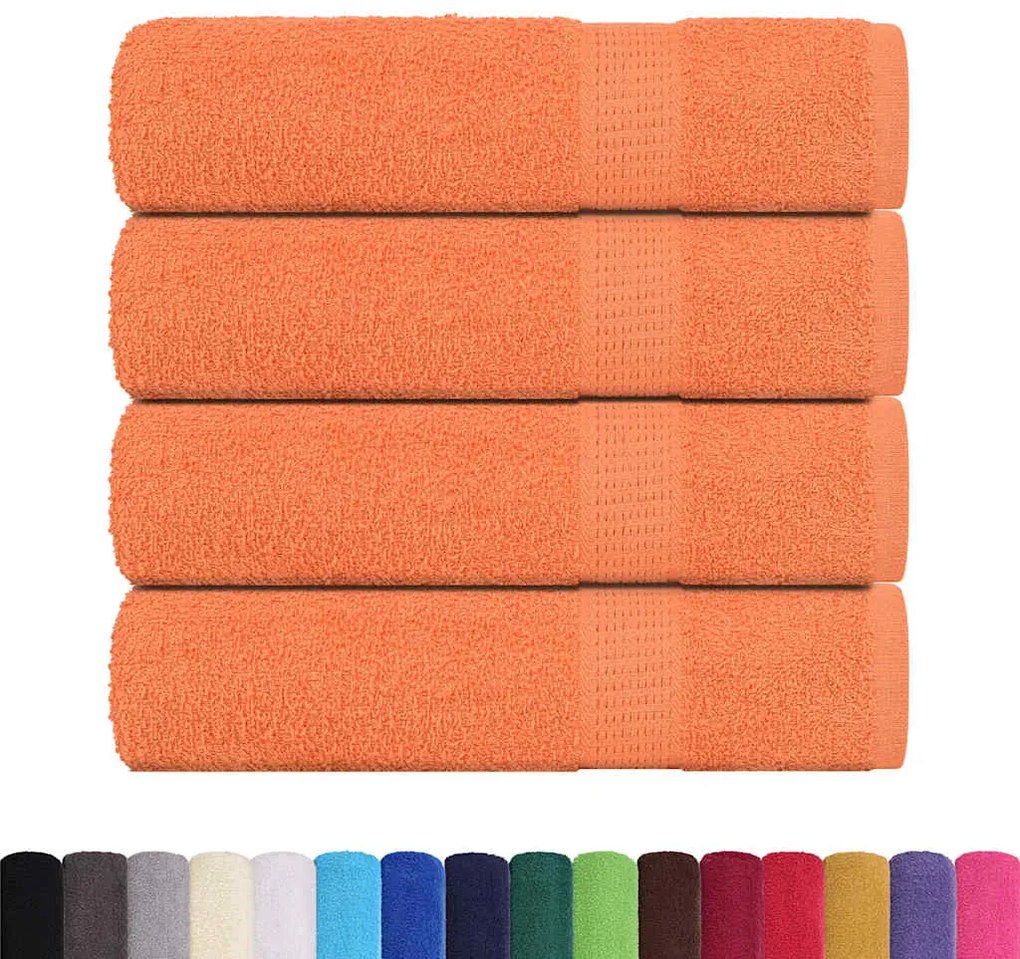 Toalhas de banho 4 pcs 100x150 cm 360 gsm 100% algodão laranja