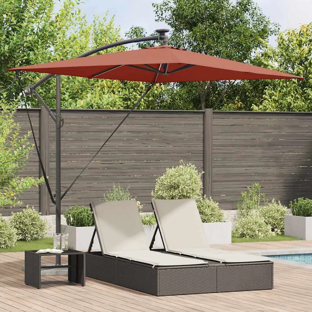 vidaXL Guarda-sol de Bananeira Cantilever Terracota 294 x 200 x 254 cm