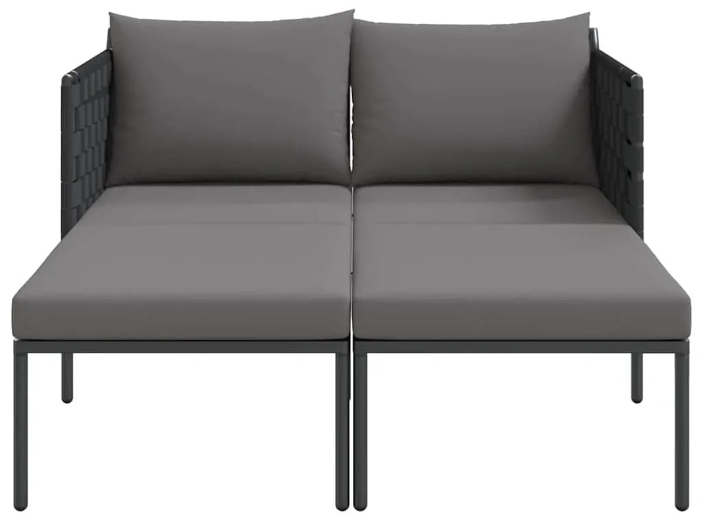 Espreguiçadeira com Almofadas para 2 Pessoas Antracite 115x153x69,5 cm
