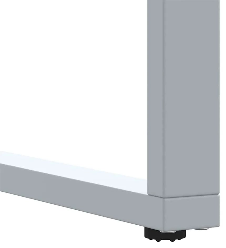 Mesa de Jantar ao Ar Livre vidaXL Cinza 140x80x75 cm Aço e Madeira Sól