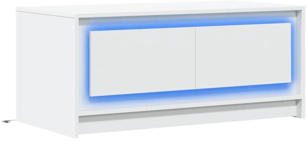 Mesa de centro com luzes LED derivados de madeira branco
