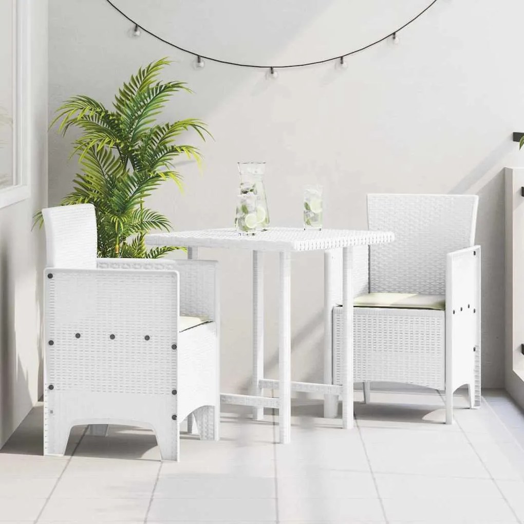 vidaXL Cadeira de Jardim 2 pcs Branco 53 x 49 x 85 cm PP