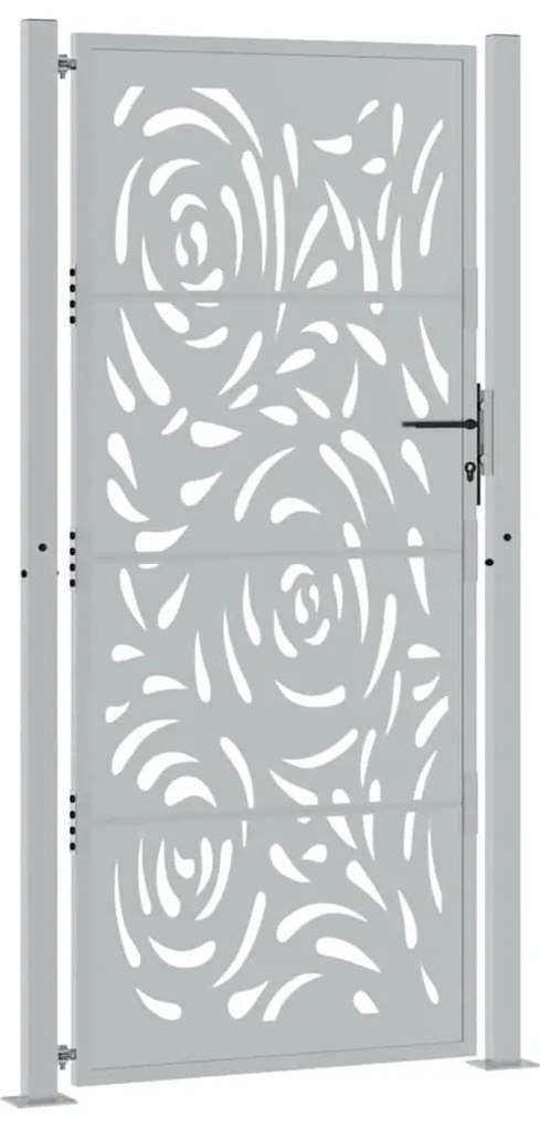 Portão de jardim 105x205 cm design de chama de aço resistente