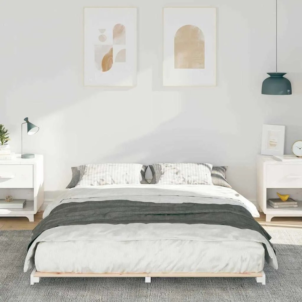Estrutura de cama de chão Branco 140 x 220 cm